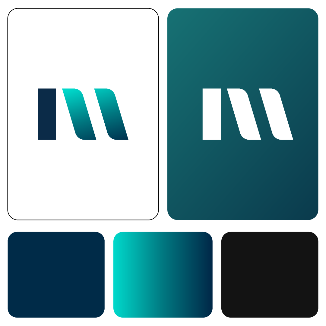 Logo di "Invisibile Matrix" e palette di colori del brand
