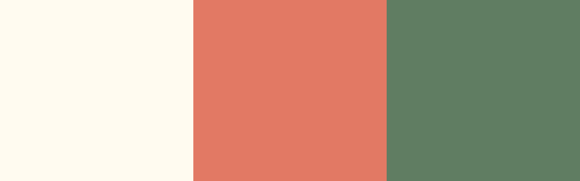 I tre colori scelti per la brand identity di "Il circolo food & sport": panna, arancione e verde